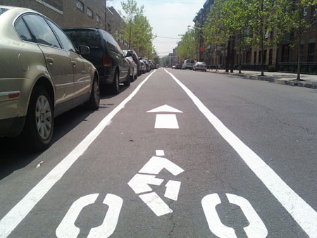 Image: Bike lanes in Hoboken