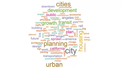 A word cloud of Planetizen phrases