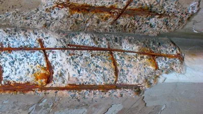 Crumbling concrete bridge