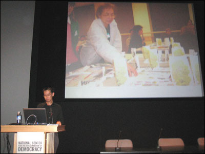 Photo: Diversity in Practice panelist Jeffrey Hou (University of Washington) shares his experiences in consensus-building with various communities based within the International District of Seattle, WA.