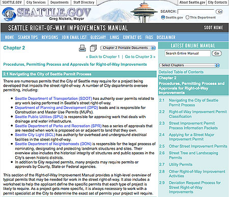 Image: Seattle Right-of-Way Improvements Manual Website