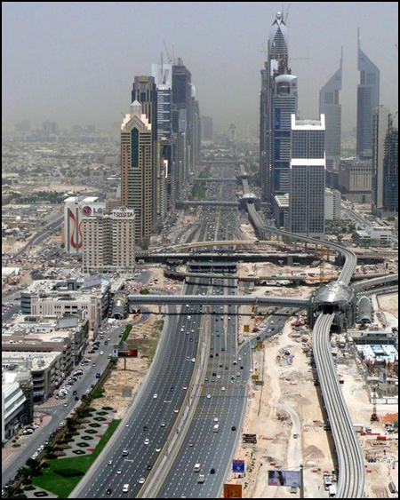 Photo: A view down Dubai's Sheikh Zayed Road