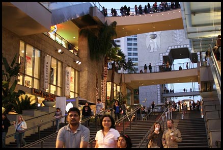 The Hollywood and Highland mall, featuring a subway entrance and the Kodak Theatre.