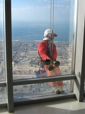 Image: A window washer 1,700 feet up