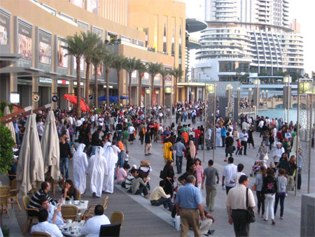 Image: Crowds outside the Ground Floor entrance at Dubai Mall