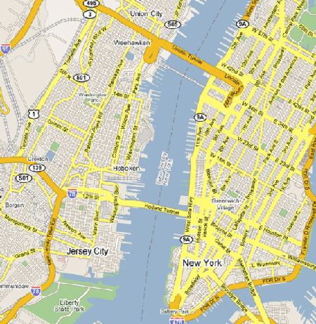 Image: Map of Hoboken region