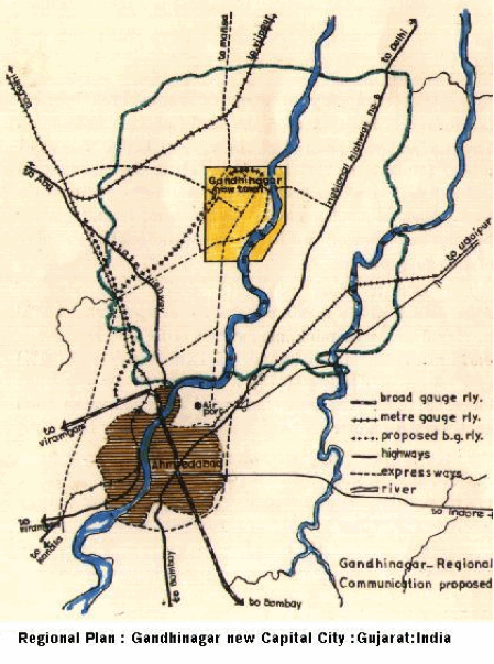 Map: Gandhinagar's regional plan.