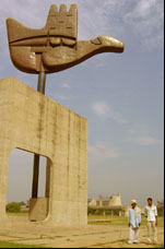 Photo: Chandigarh's Open Hand sculpture.