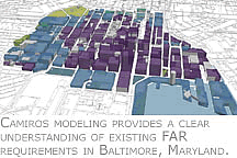 Camiros modeling provides a clear understandign of existing FAR requirements in Baltimore, MD.