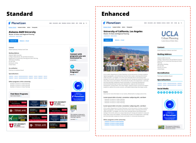 Planetizen schools directory ad examples