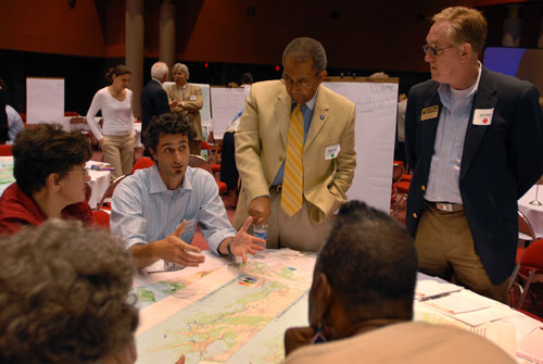 Planner Joe DiStefano (second from left) at a workshop in New Orleans, where he is managing the development of a long-range regional plan for Southern Louisiana