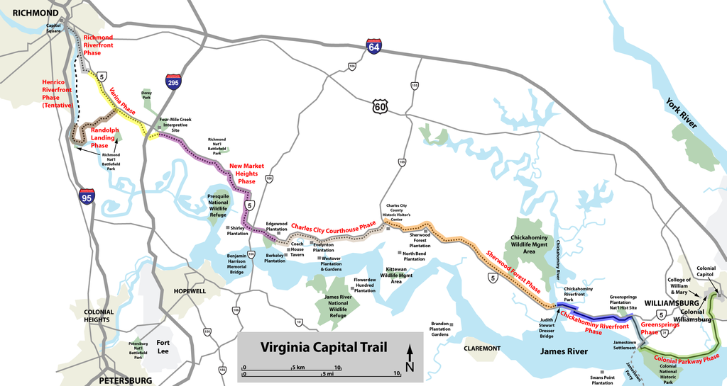 Virginia Capital Trail Map One Year After Opening, Virginia Capital Trail A Bike Infrastructure  Success Story | Planetizen News