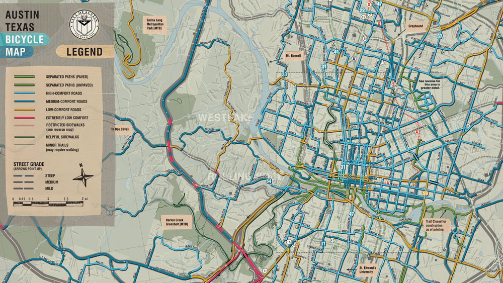 Austin Bike Trails Map Designing A More Meaningful Bike Map | Planetizen News