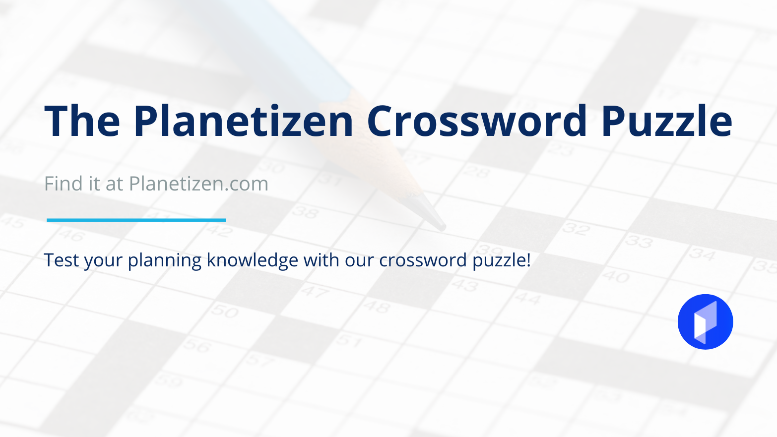 Grpahic promo for Planetizen crossword puzzle.