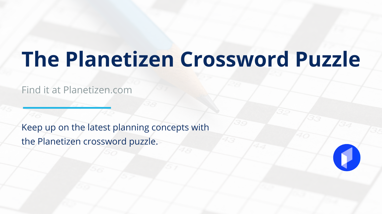 Planetizen crossword puzzle promo graphic.