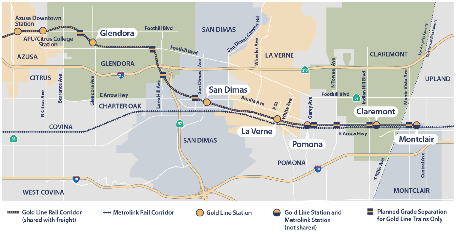La Metro Gold Line Map Delays, Cost Overruns Shorten L.a. Metro's Gold Line Extension | Planetizen  News