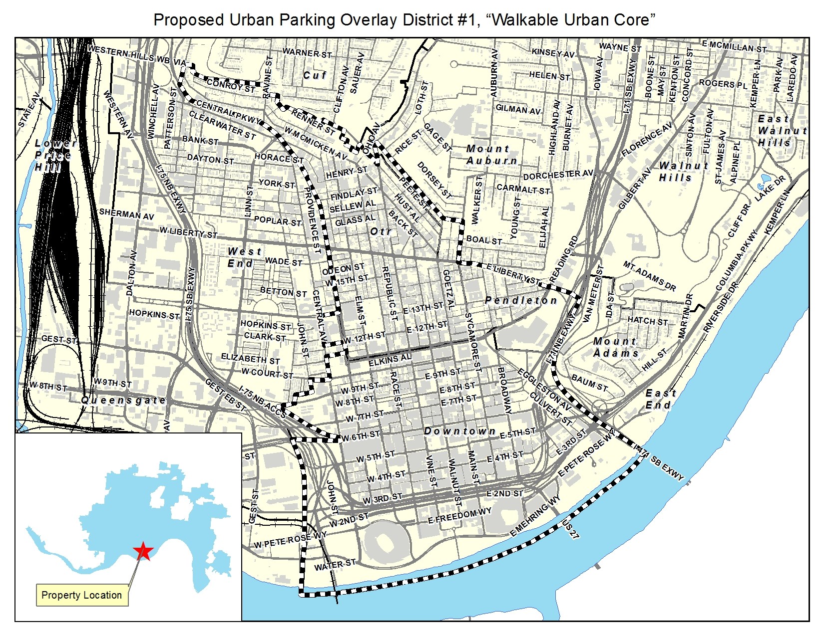 Cincinnati Downtown Parking Garage Map