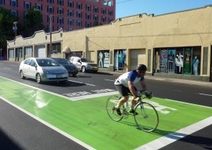 Bike boxes may soon be updated to officially recognized guidance in engineering manuals. Image: ##http://otrec.us/project/423## Otrec##