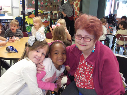 children and senior citizen at grace living center in oklahoma