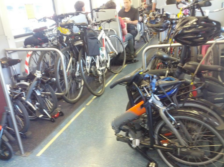 Caltrain Bombarier Bike Car With Folding Bikes