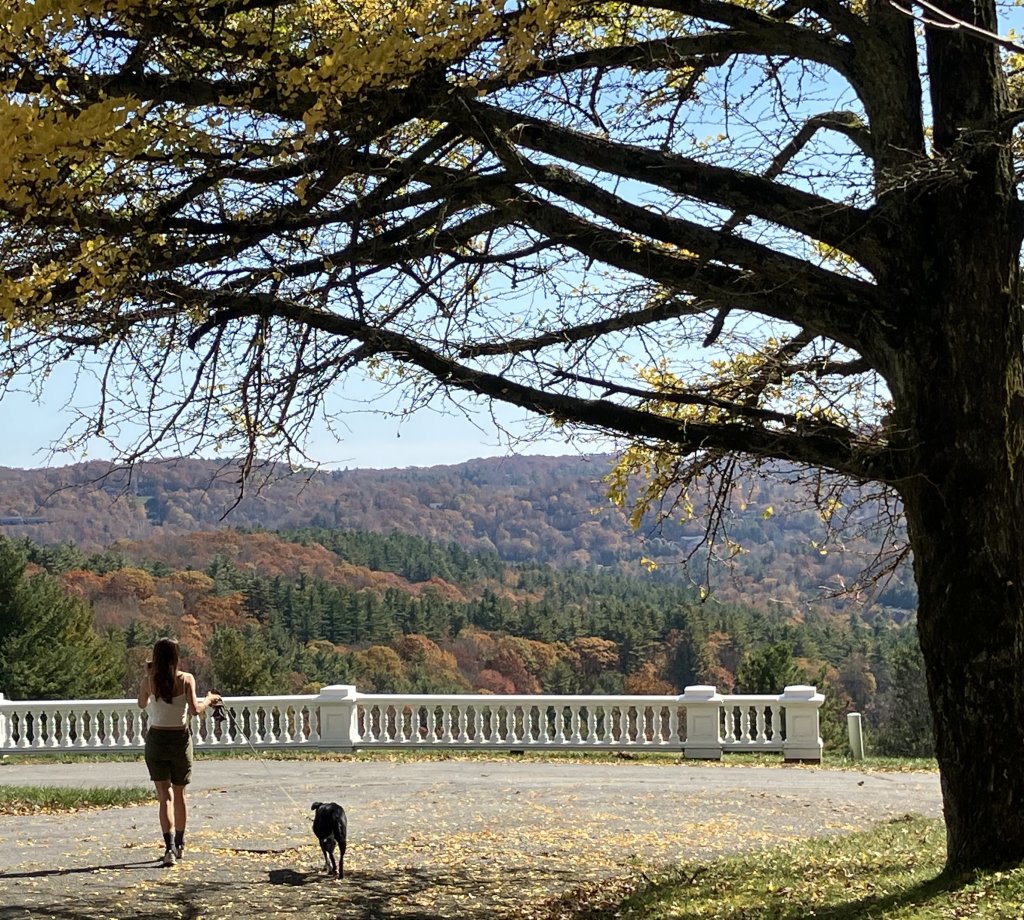 Kaia with my daughter, Audrey, near Boone, NC, on their last walk together.