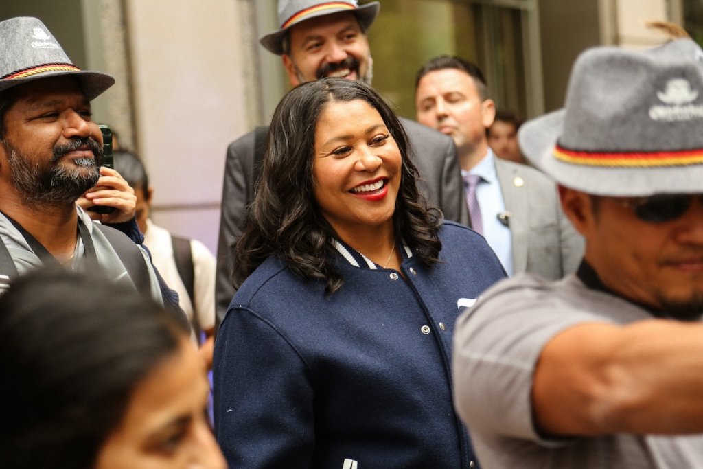 San Francisco Mayor London Breed at Oktoberfest festival.