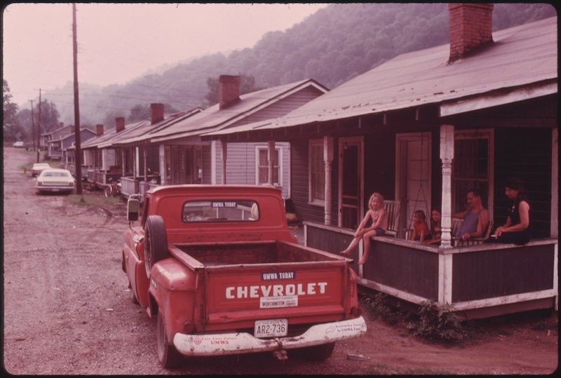 Row of miners’ homes in Brookside, Kentucky in 1974.
