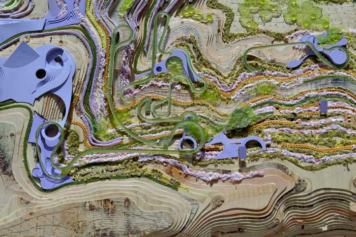 Overview shot of a landscape diorama