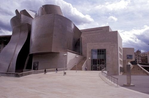 Old photo of Guggenheim museum in Bilbao, Spain