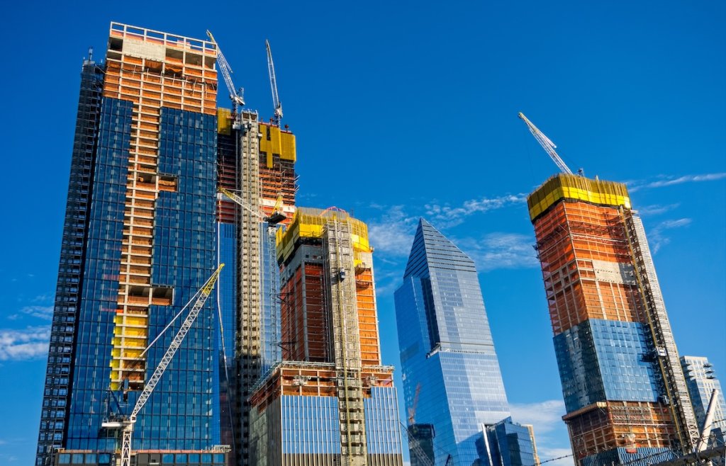 High-rise buildings on a sunny day.