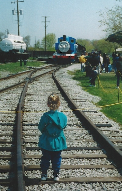Kristina’s transportation habit started young… 