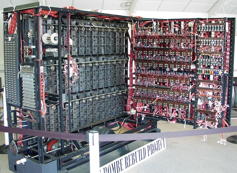 A working replica of Alan Turing’s Bombe codebreaking machine, at The National Museum of Computing