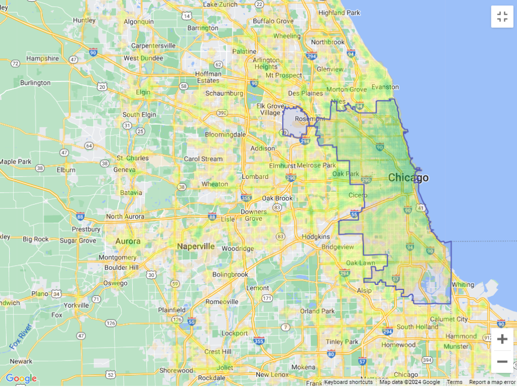 Chicago Area Walk Score (https://www.walkscore.com)