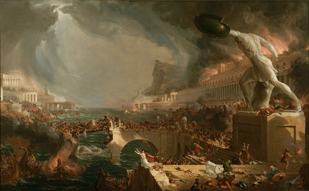 Destruction (1836). Oil on canvas, 39.5 by 63.5 in. Collection of The New York Historical Society