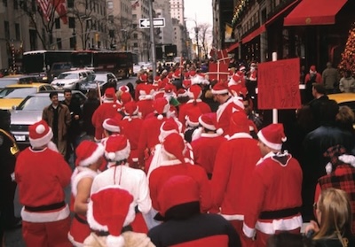 The original SF Santacon — today, a global pub crawl — was activism meets art. Credit: Tales of the Cacophony Society. 