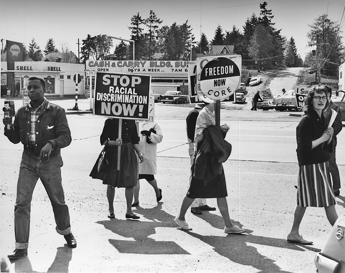 Fair housing protest, Seattle, Washington, U.S., 1964.