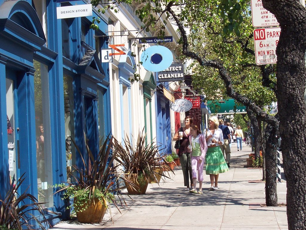 Fillmore Street sidewalk in San Francisco