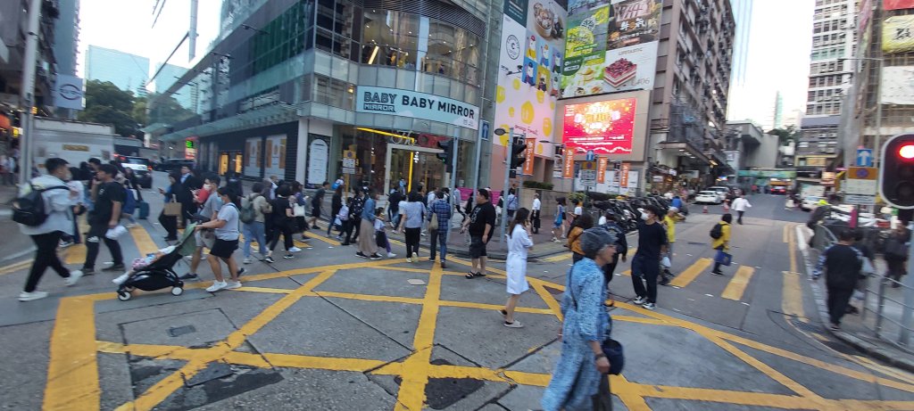 Walking is the most common mode share in central Hong Kong.