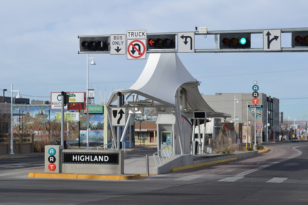 Bus rapid transit station in Albuquerque, New Mexico