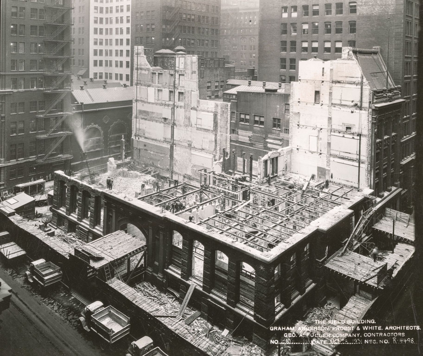 Home Insurance Building in Chicago during demolition in 1931.