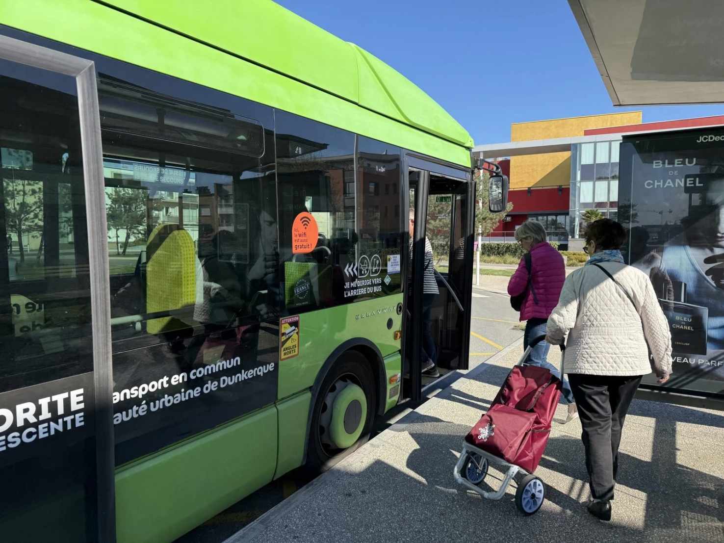 Bus passenger numbers have increased by 165 percent since free bus travel was introduced, according to Dunkirk city hall. Credit: Peter Yeung
