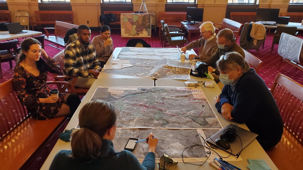 Residents of Kingston, NY participate in a design charette.
