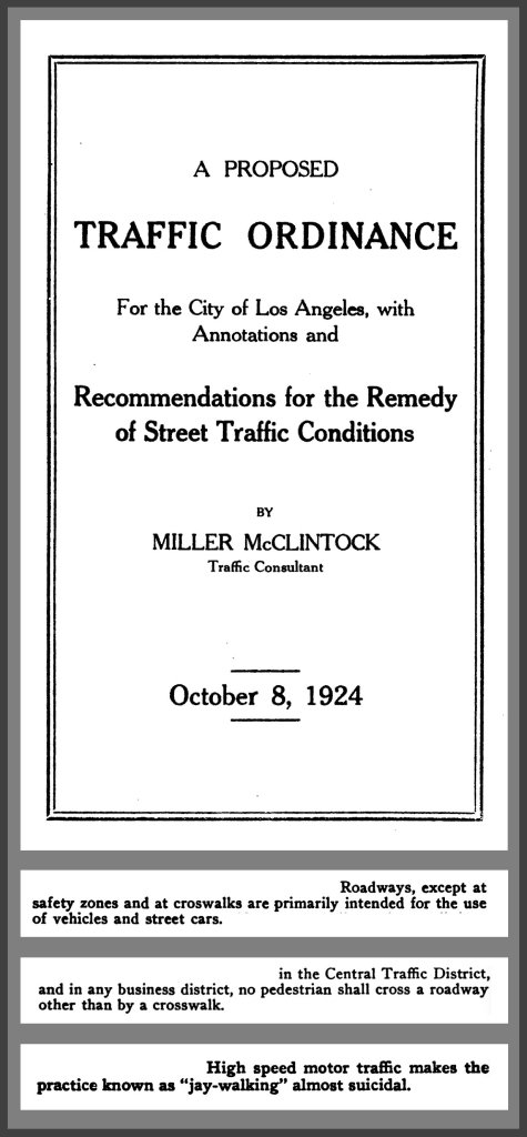 A scan of a historical document titled "A Proposed Traffic Ordinance for the City of Los Angeles with Annotations and Recommendations for the Remedy of Street Traffic Conditions."