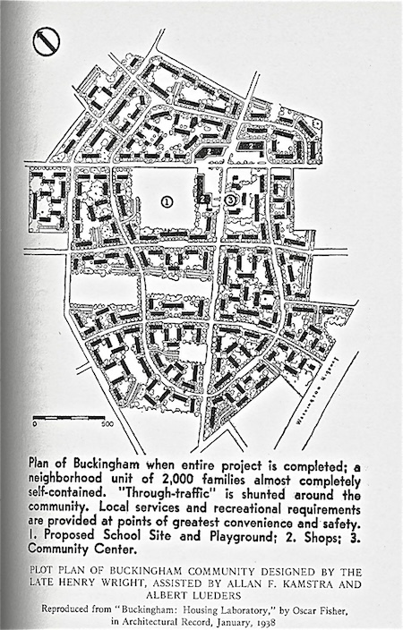 Old black and white Plan of Buckingham map.
