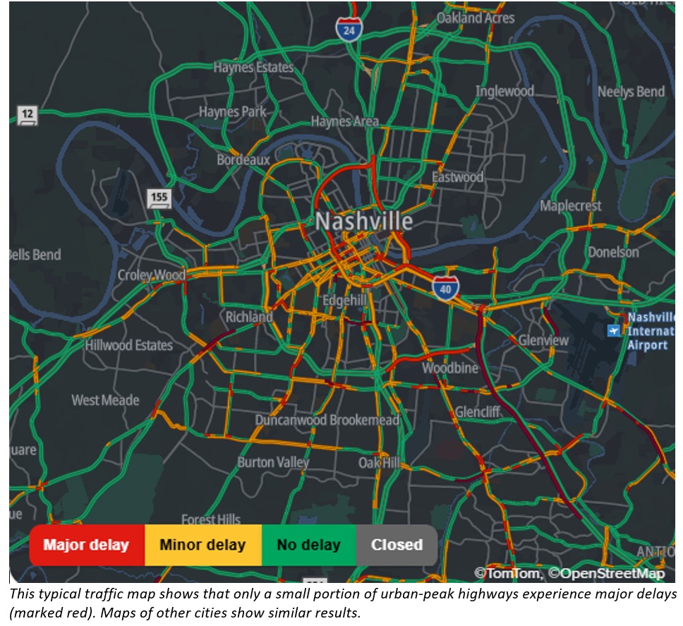 Nashville congestion traffic map.