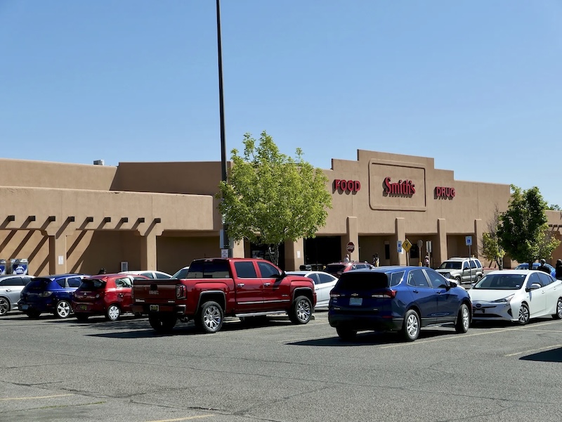 Strip mall in Santa Fe, New Mexico.