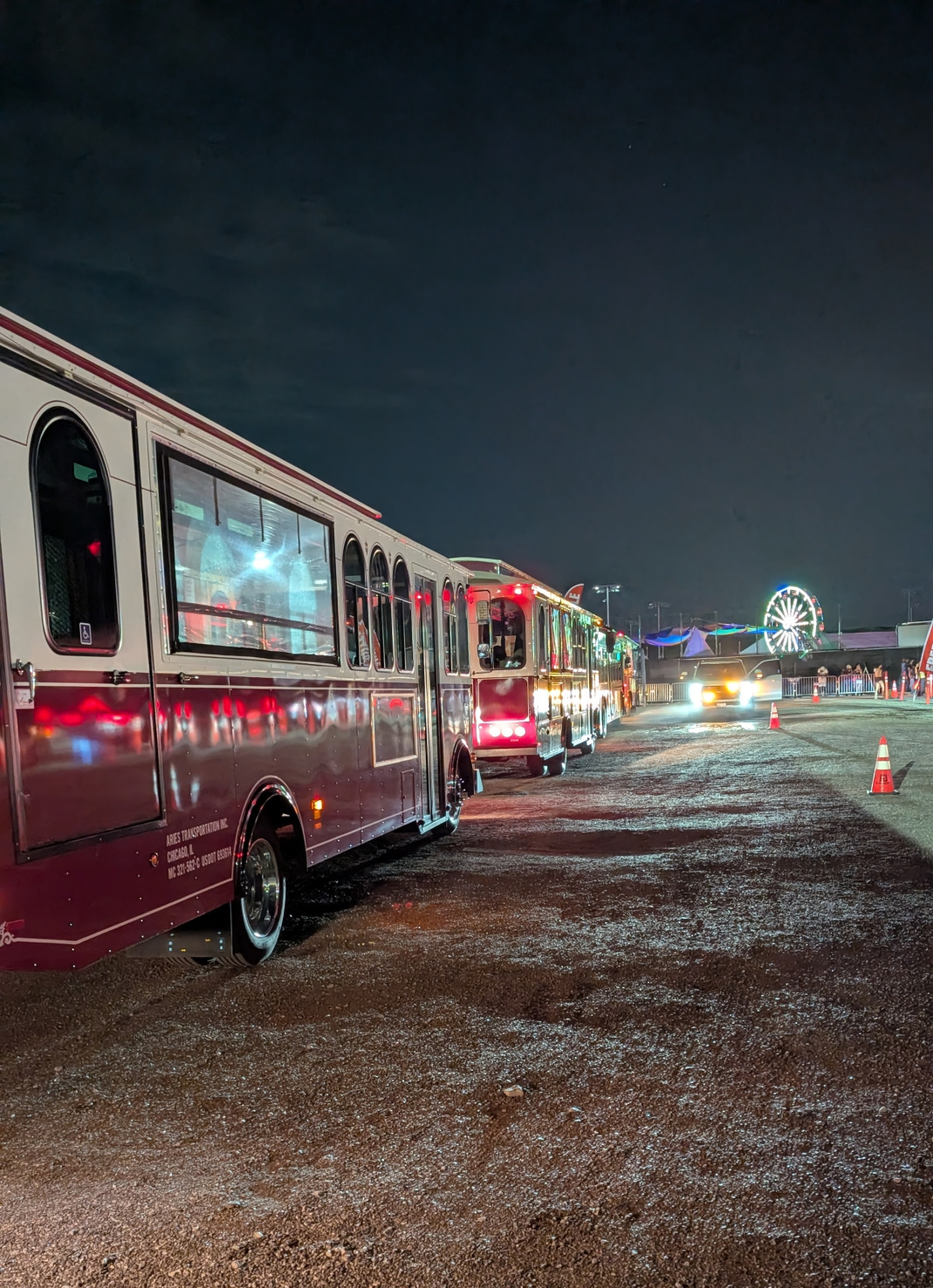 Staging for a shuttle service to/from the Summer Smash Music Festival (this was a mess, but we had fun)