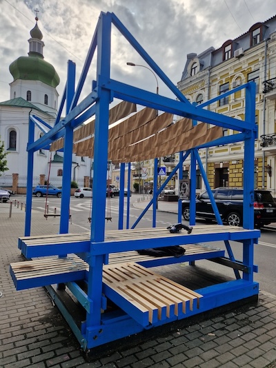 Parklet in Kyiv, Ukraine. 