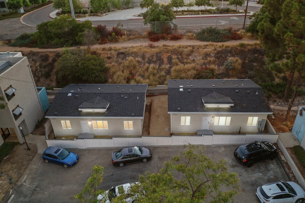 Two ADUs constructed side-by-side in San Diego, designed and built by Villa