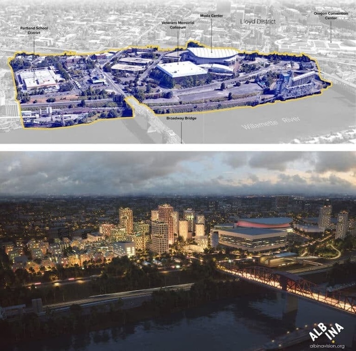 Conceptual renderings of the Albina Vision Trust’s development plan (Credit: Albina Vision Trust)